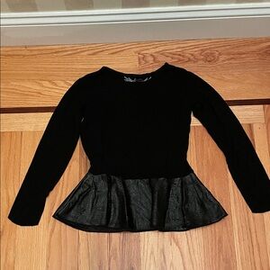 So Nikki Black Peplum Long Sleeve Top